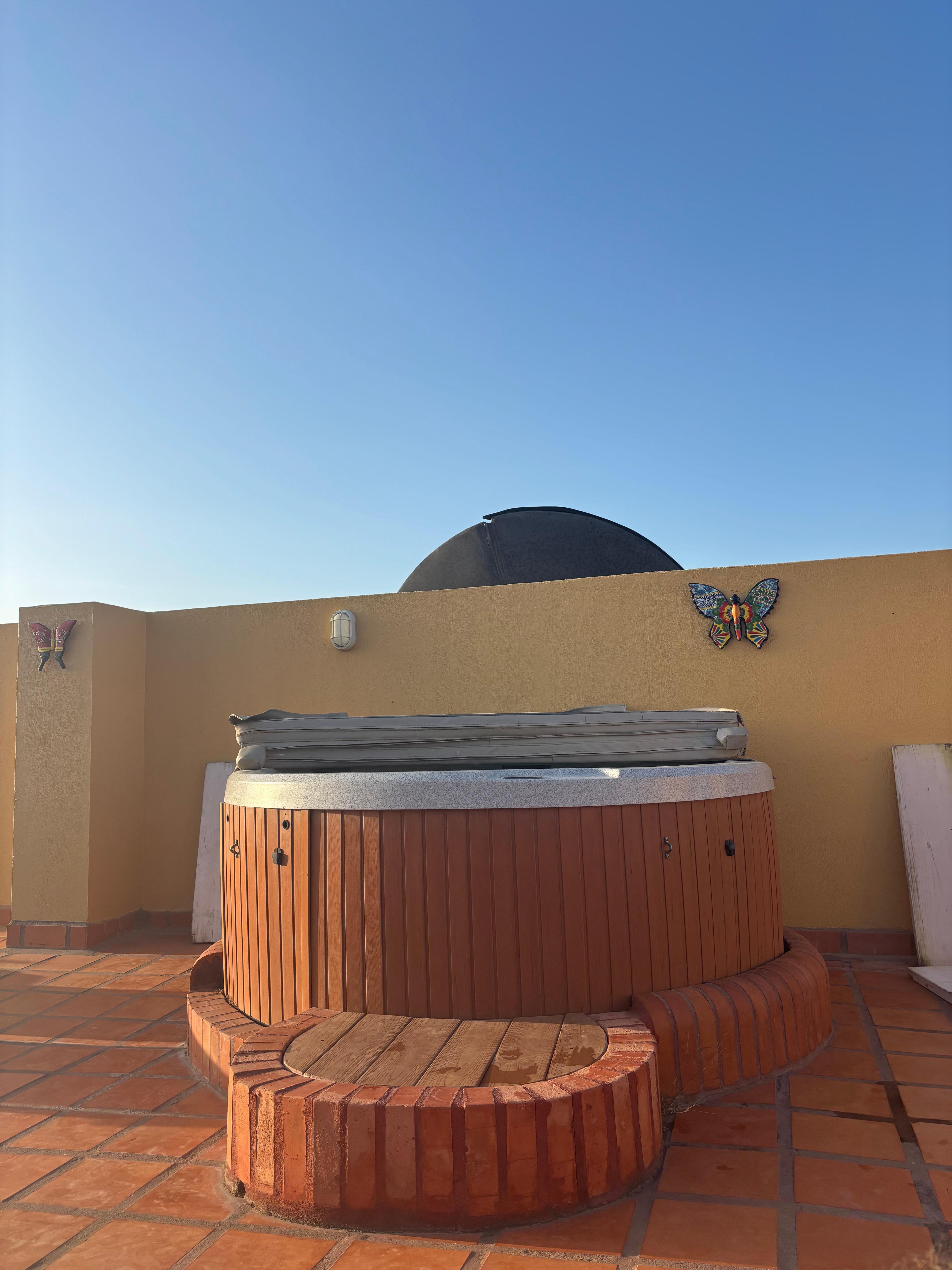 Hot tub on roof