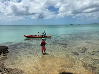 Kayaking in front of the house!
