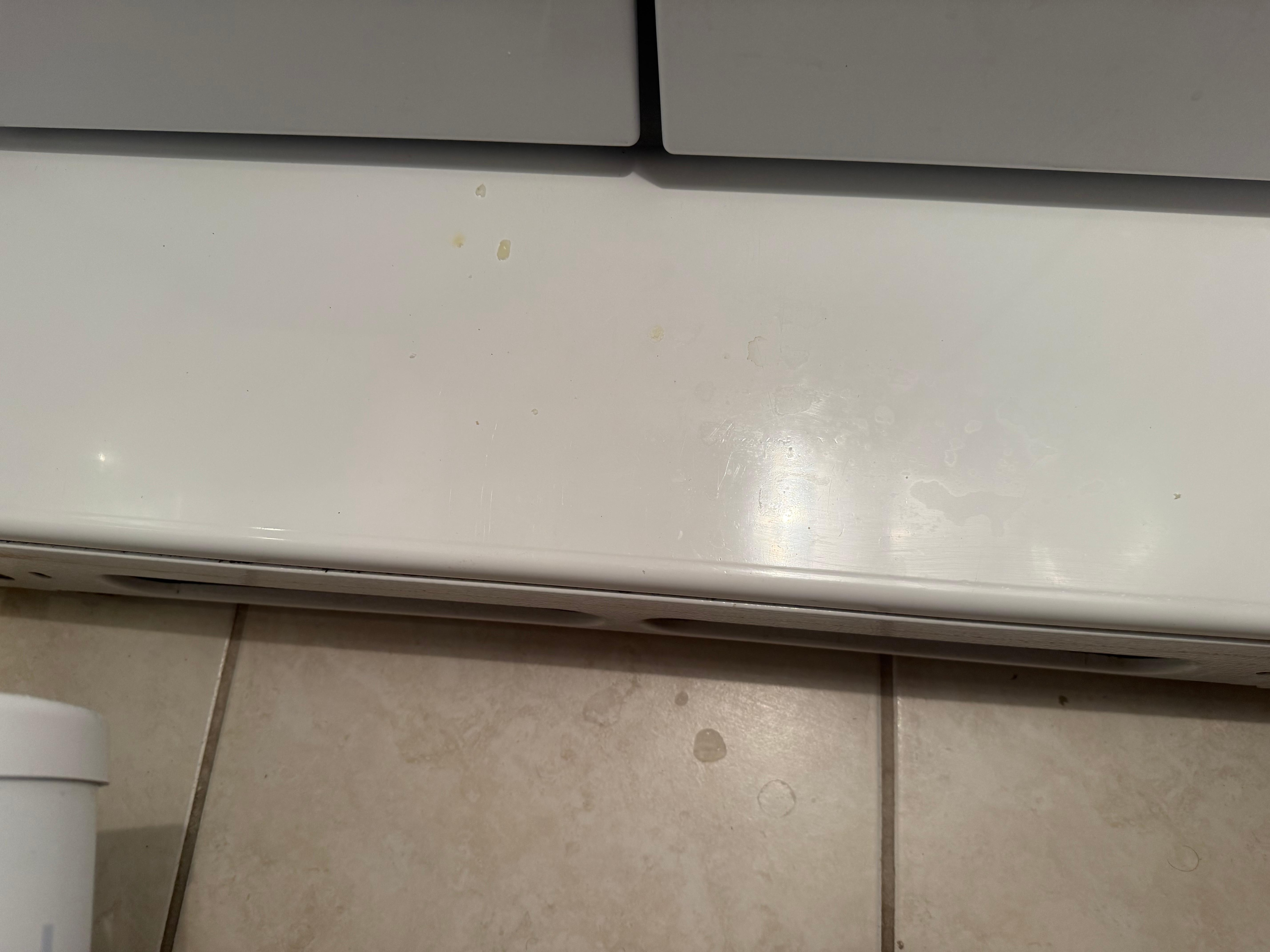 Spots on the floor through-out and generally sticky feeling floor, had not been mopped.