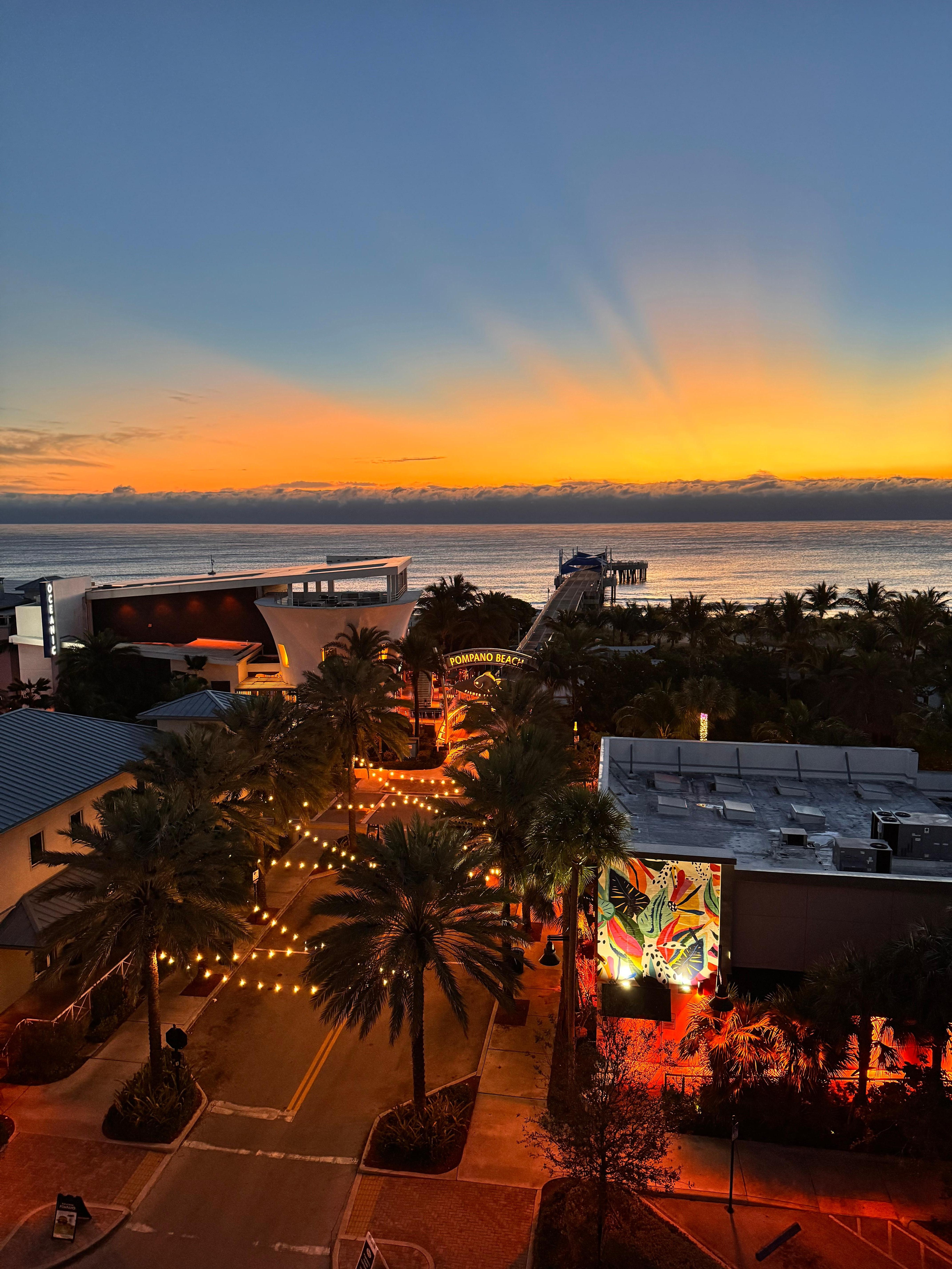 Sunrise from the rooftop bar