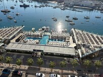 View from the ninth floor terrace, looking towards the pool area which you have access to.