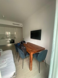 Loving space with sofa bed made up for my son