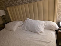 This was exact conditions we found the bed before anyone slept or played on it.