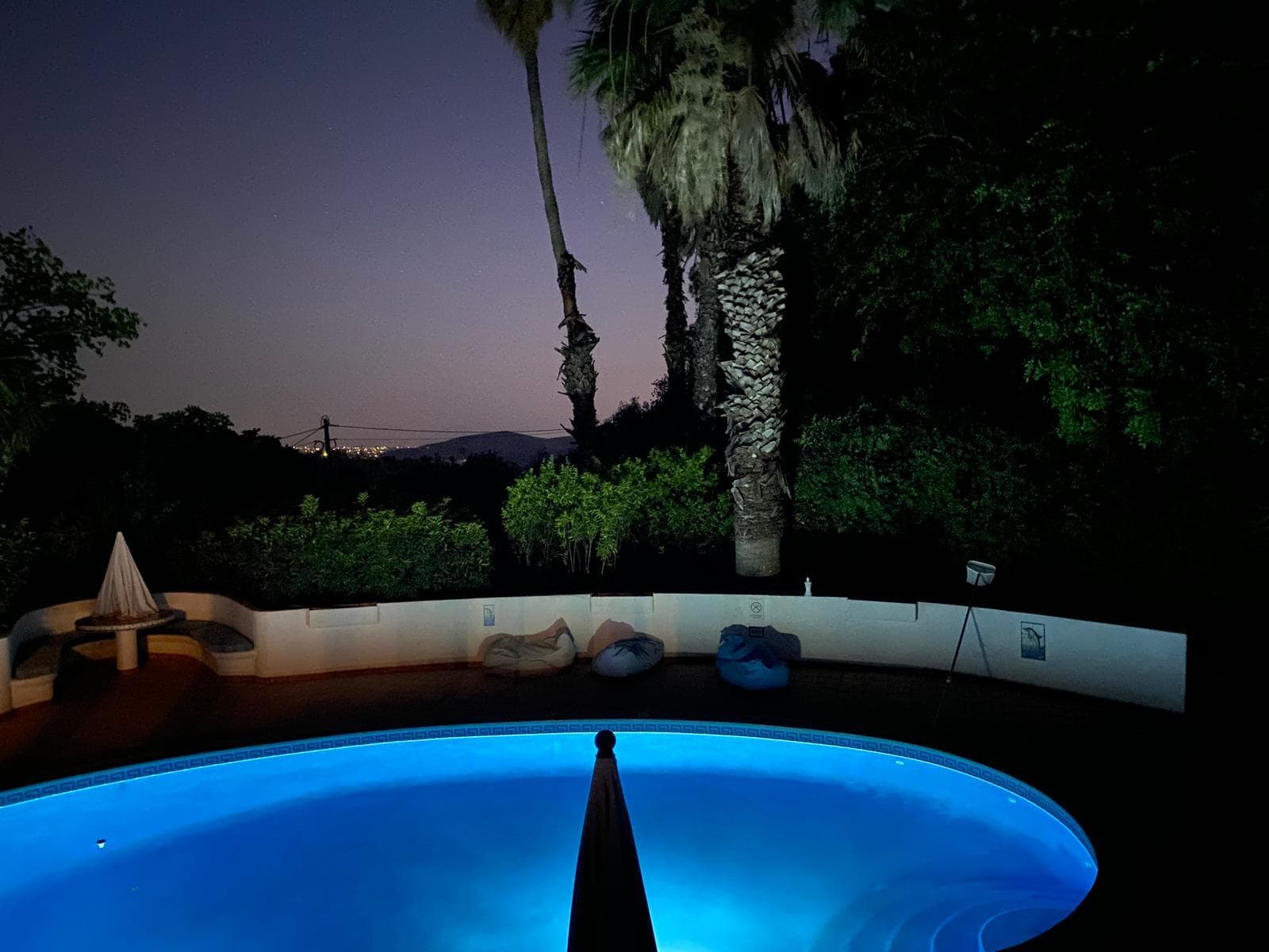 Pool at night time 