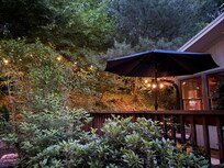 Outdoor lighted patio space