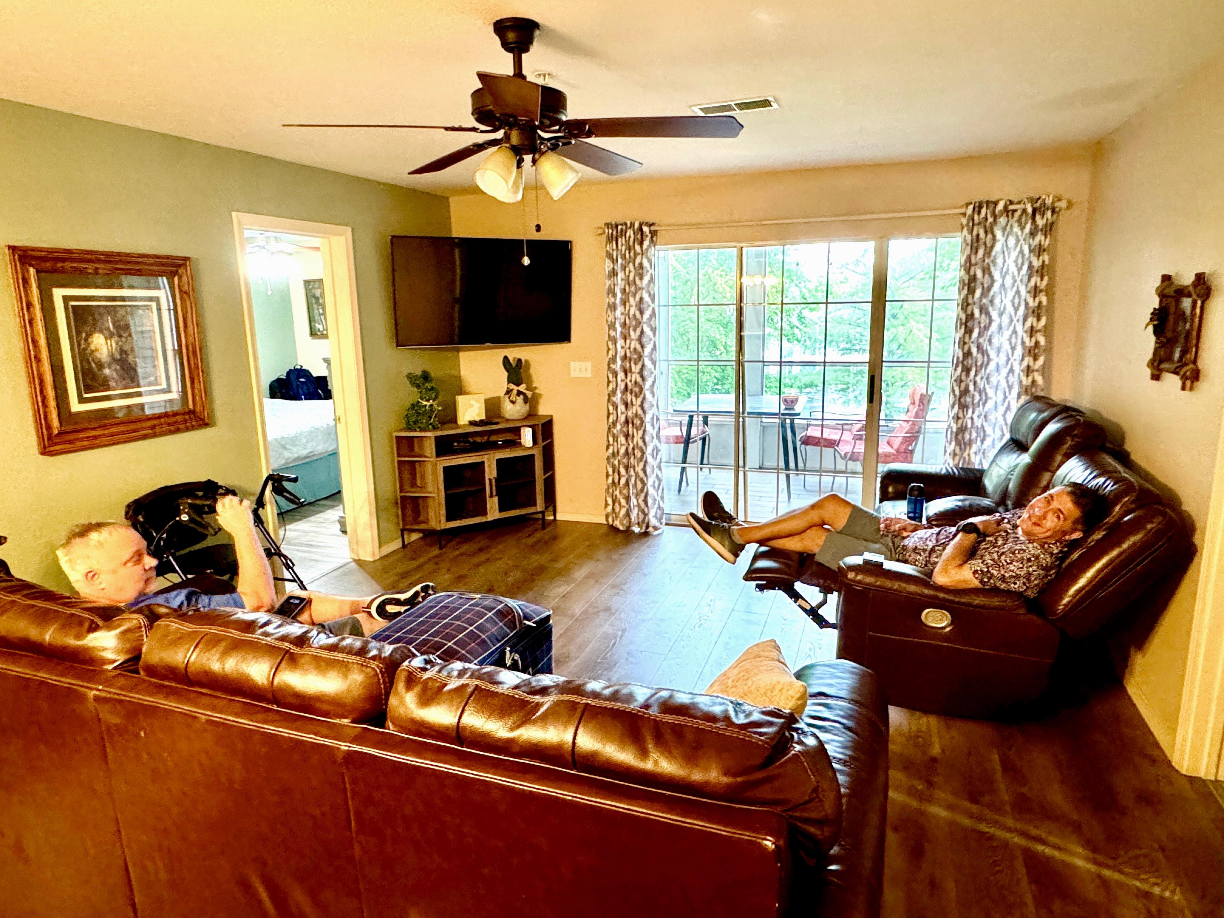 Son and son-in-law relaxing