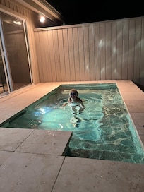 Granddaughter loving hot tub!