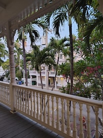 Deck off front of our building