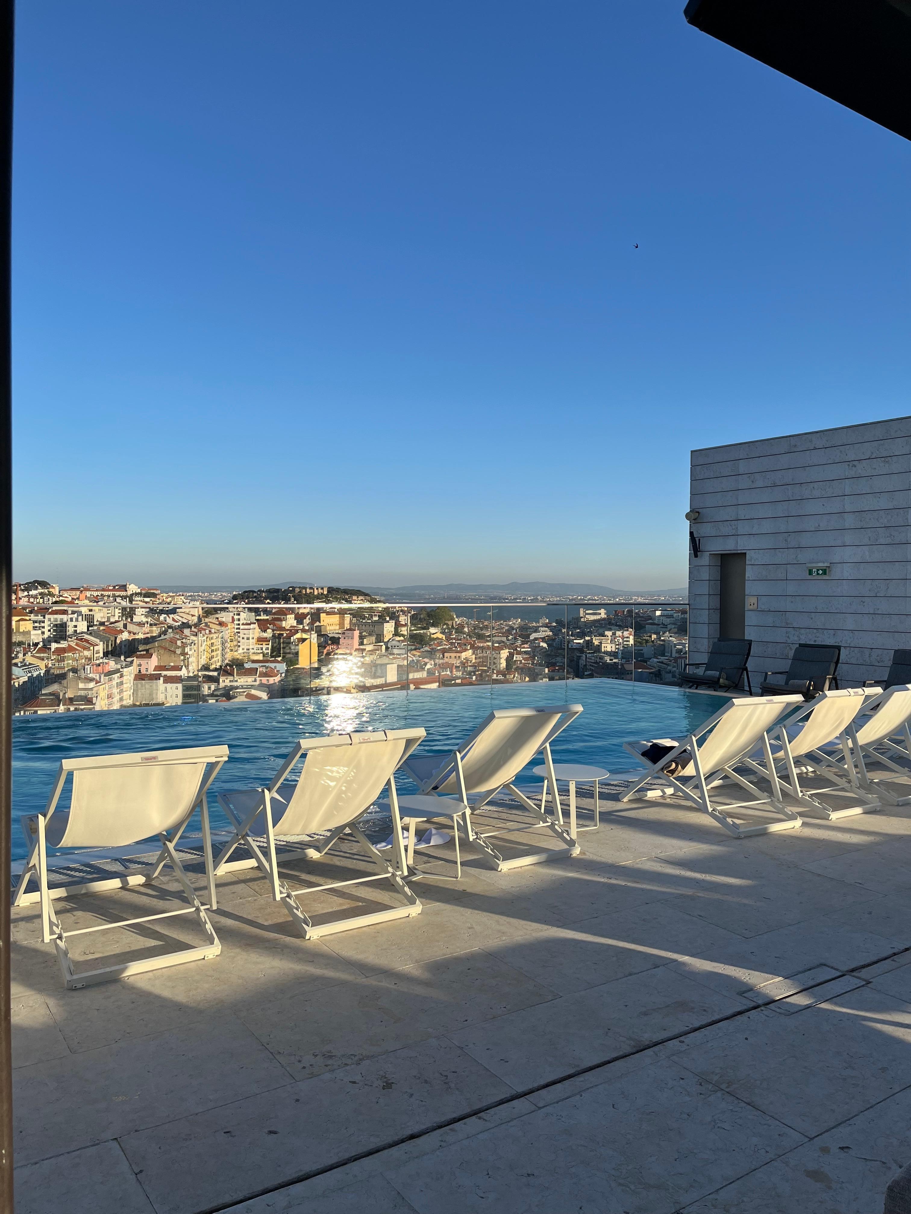 Roof top pool and bar.  