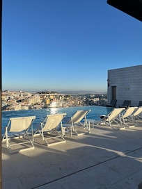 Roof top pool and bar.