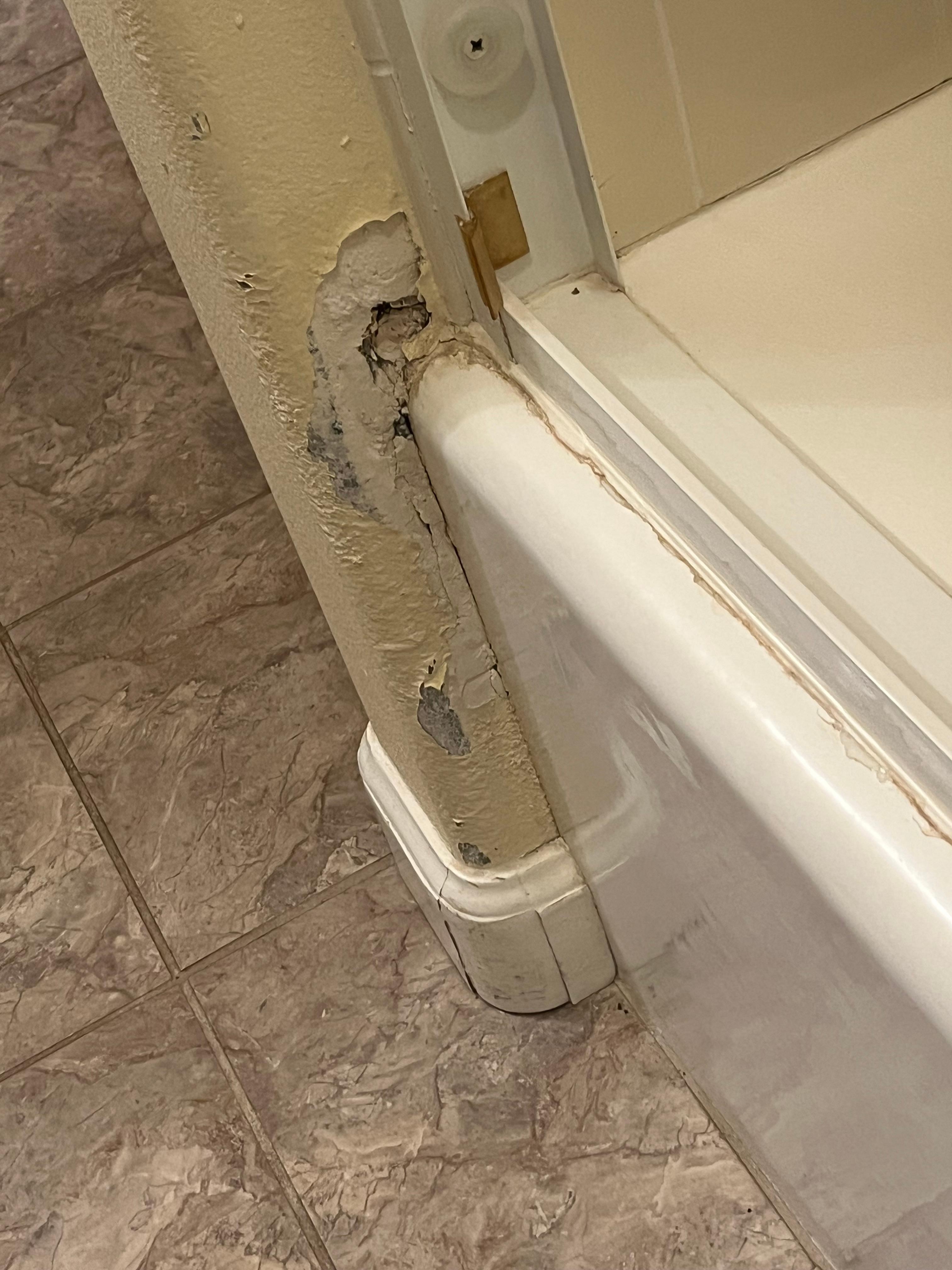 Water damage guest bathroom 