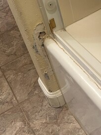 Water damage guest bathroom