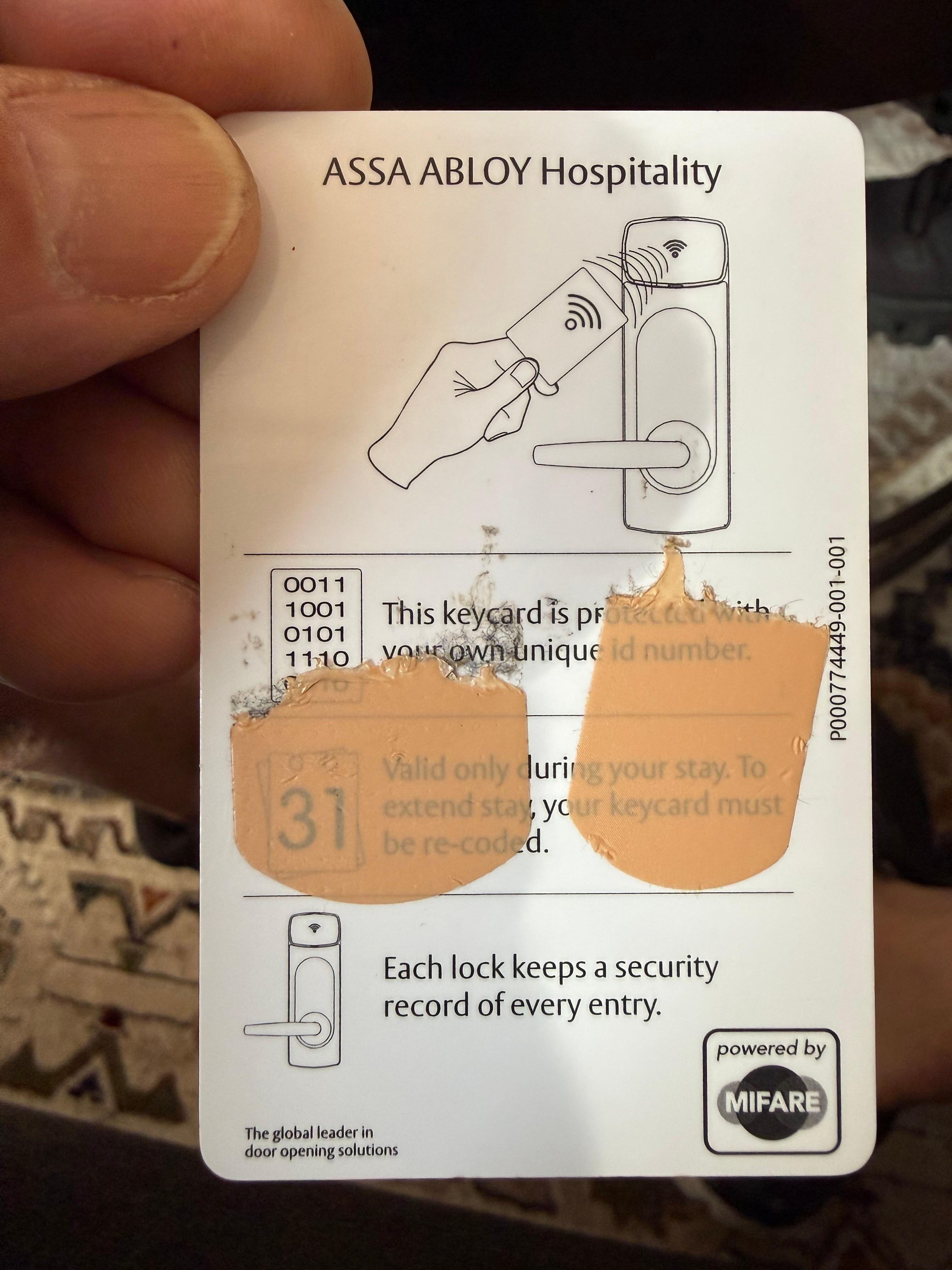Roomkey received in envelope. Welcome 