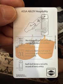 Roomkey received in envelope. Welcome