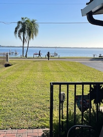 View from covered side patio