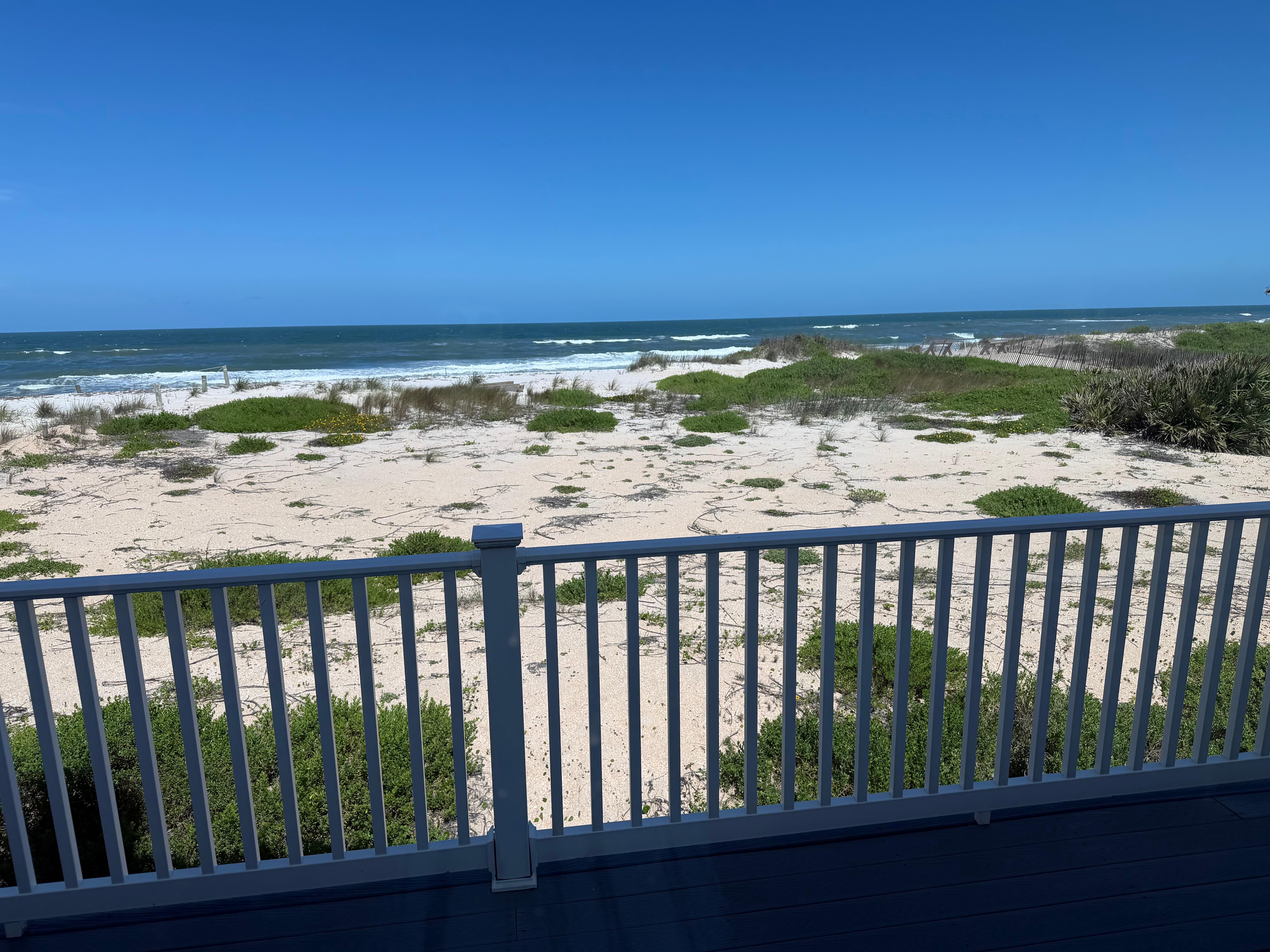 View from the living room out to the beach.