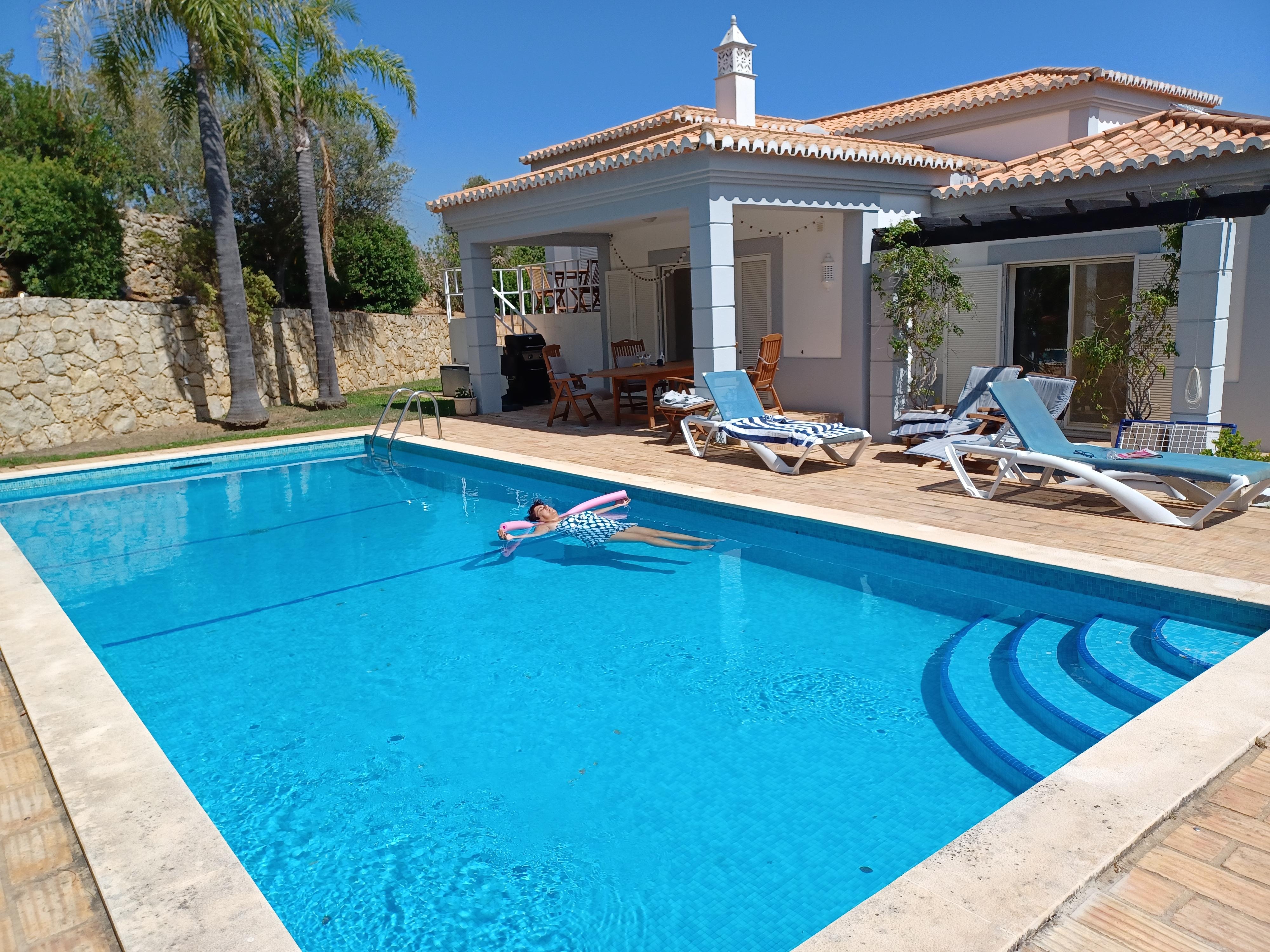 Relaxing in the pool