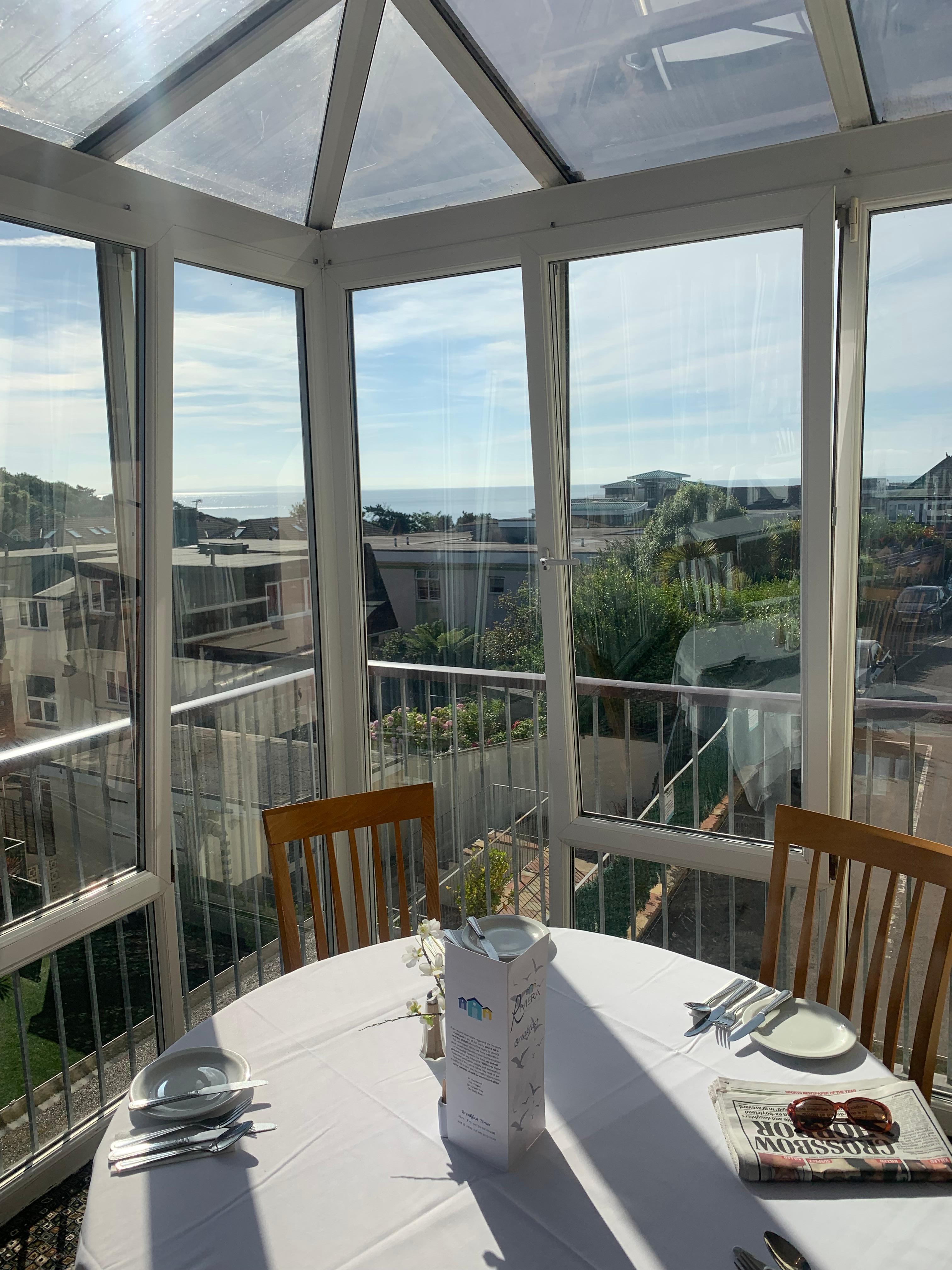 Table with sea view  for brekky and evening meal