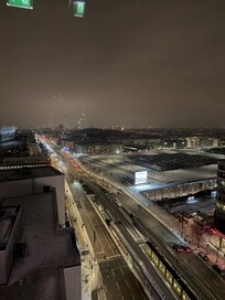 Ausblick aus der Bahn 14 Etage ist natürlich sagenhaft
