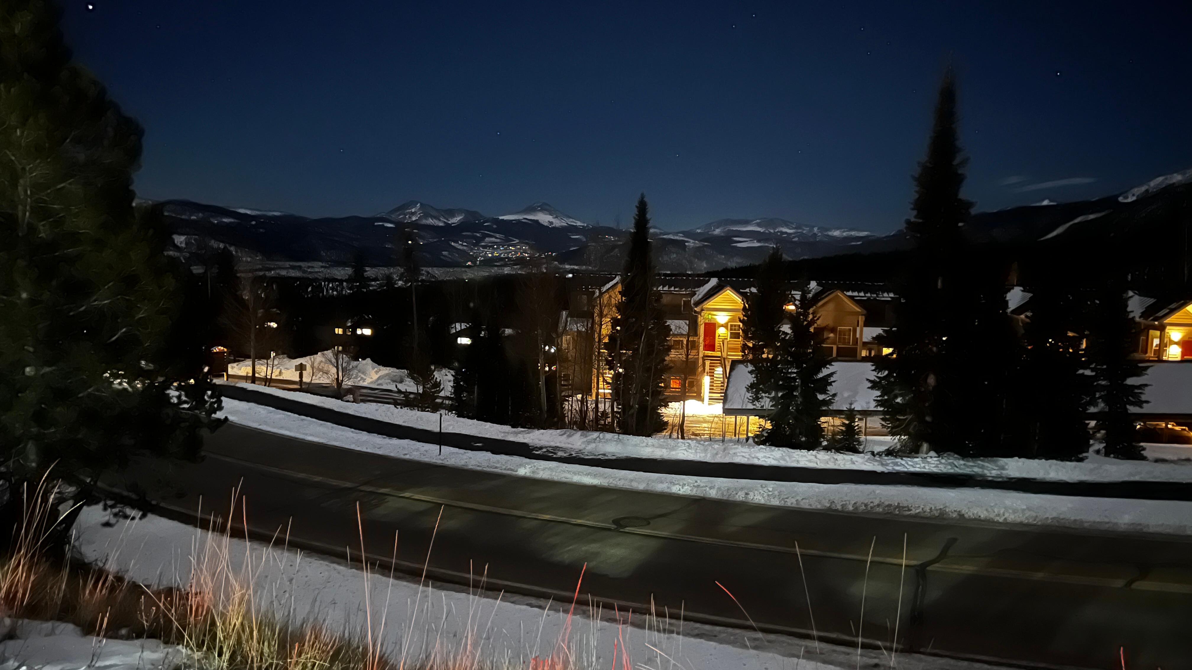 View from parking lot into neighborhood 