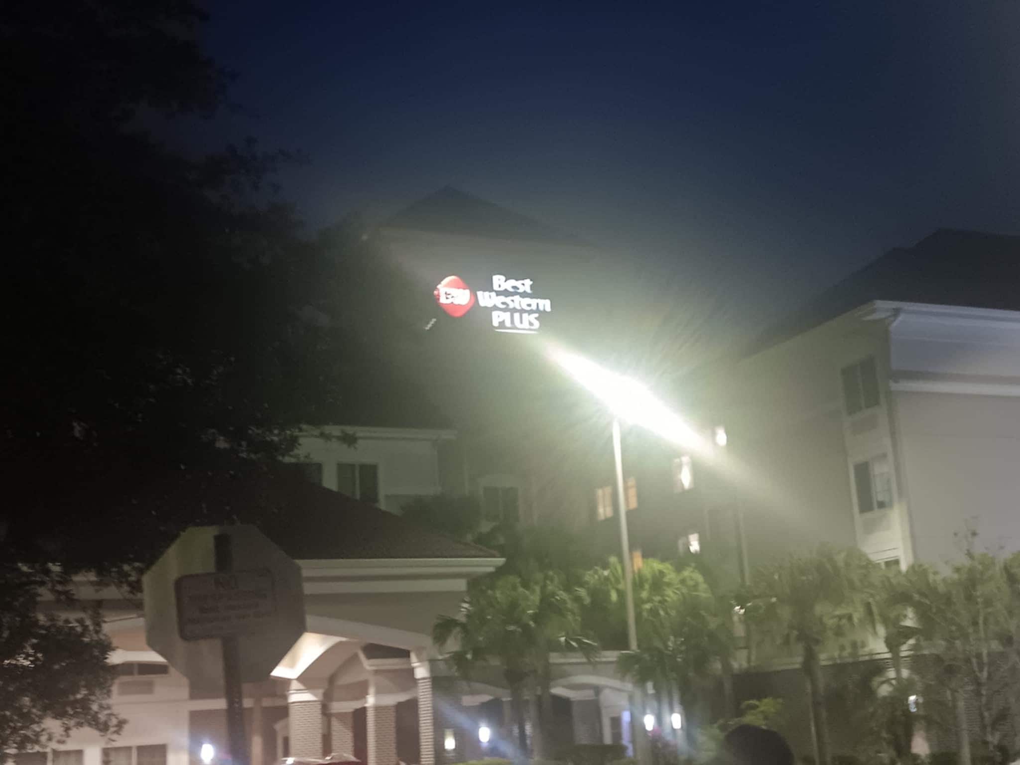 Hotel view at night
