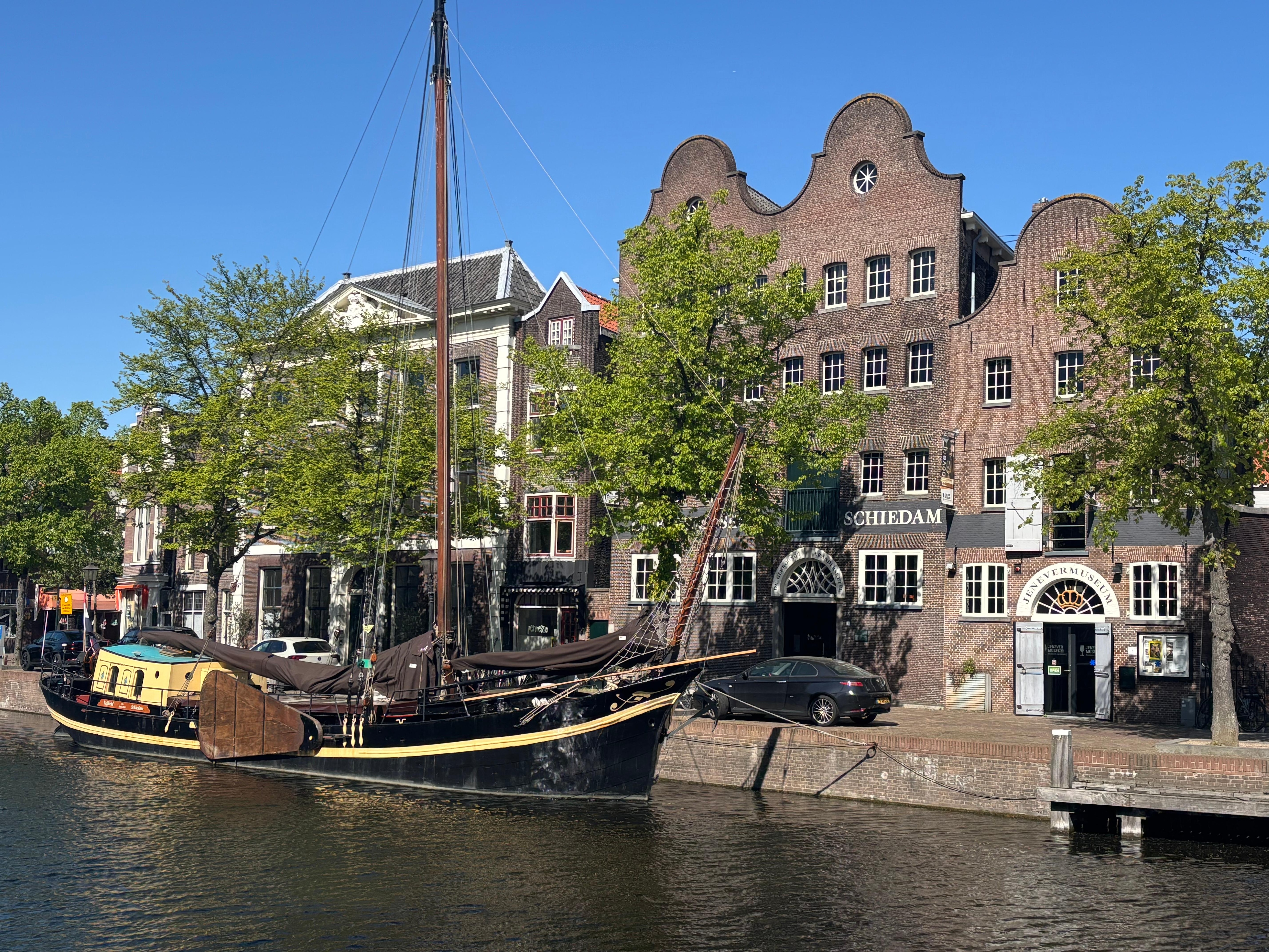 Just across the canal