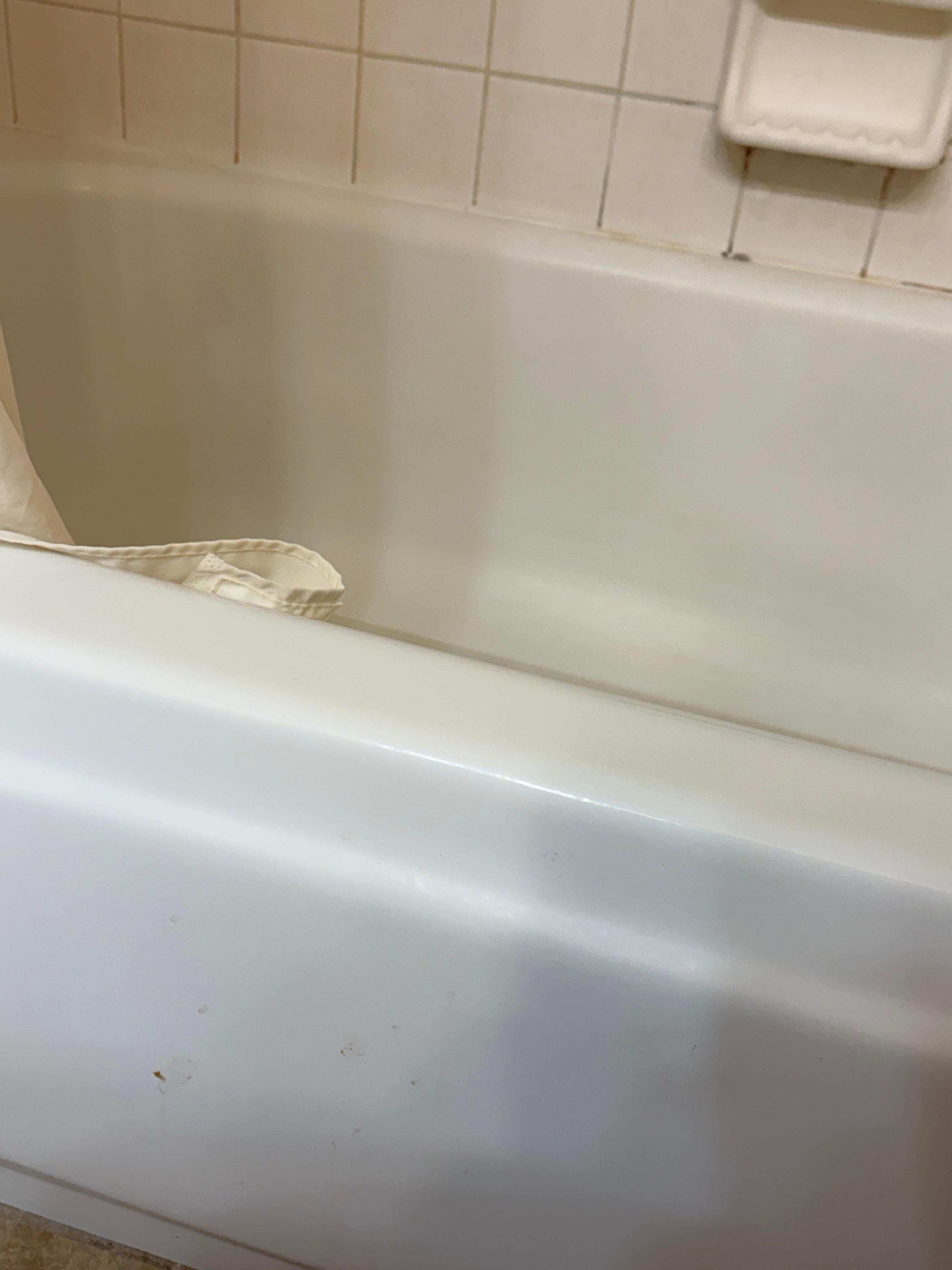 Splattered puke, is also on shower curtain that could be washed.