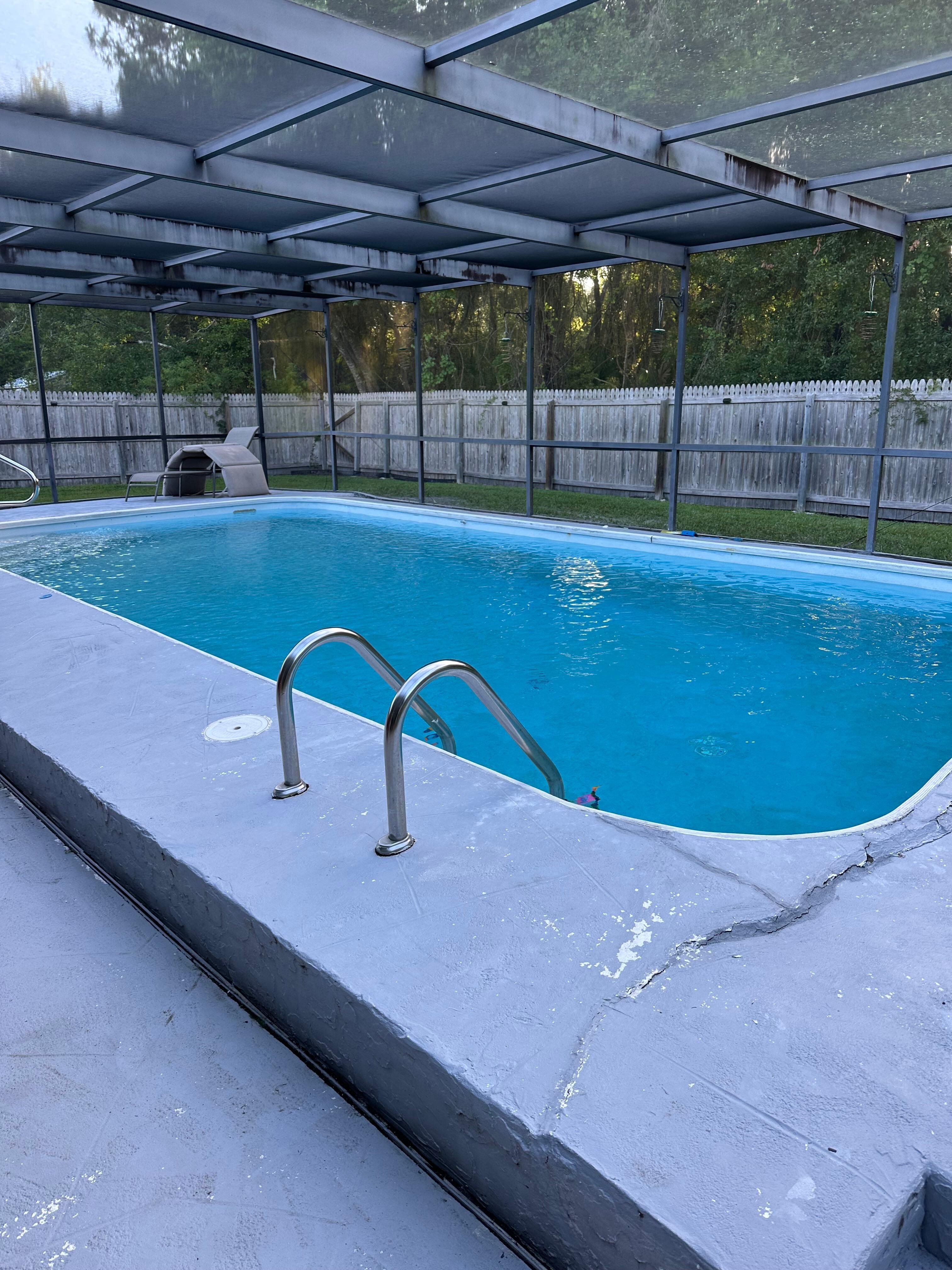 The enclosed pool was a great place to lounge and read! 