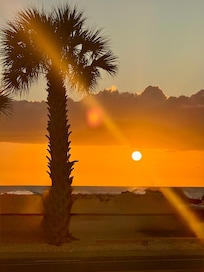 We watched the sunset from the front porch.