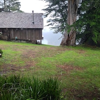 The river to the left winding through the trees to the pacific.