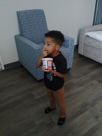 My grandson had plenty of room to move around.