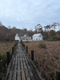 Looking back at the house from the dock
