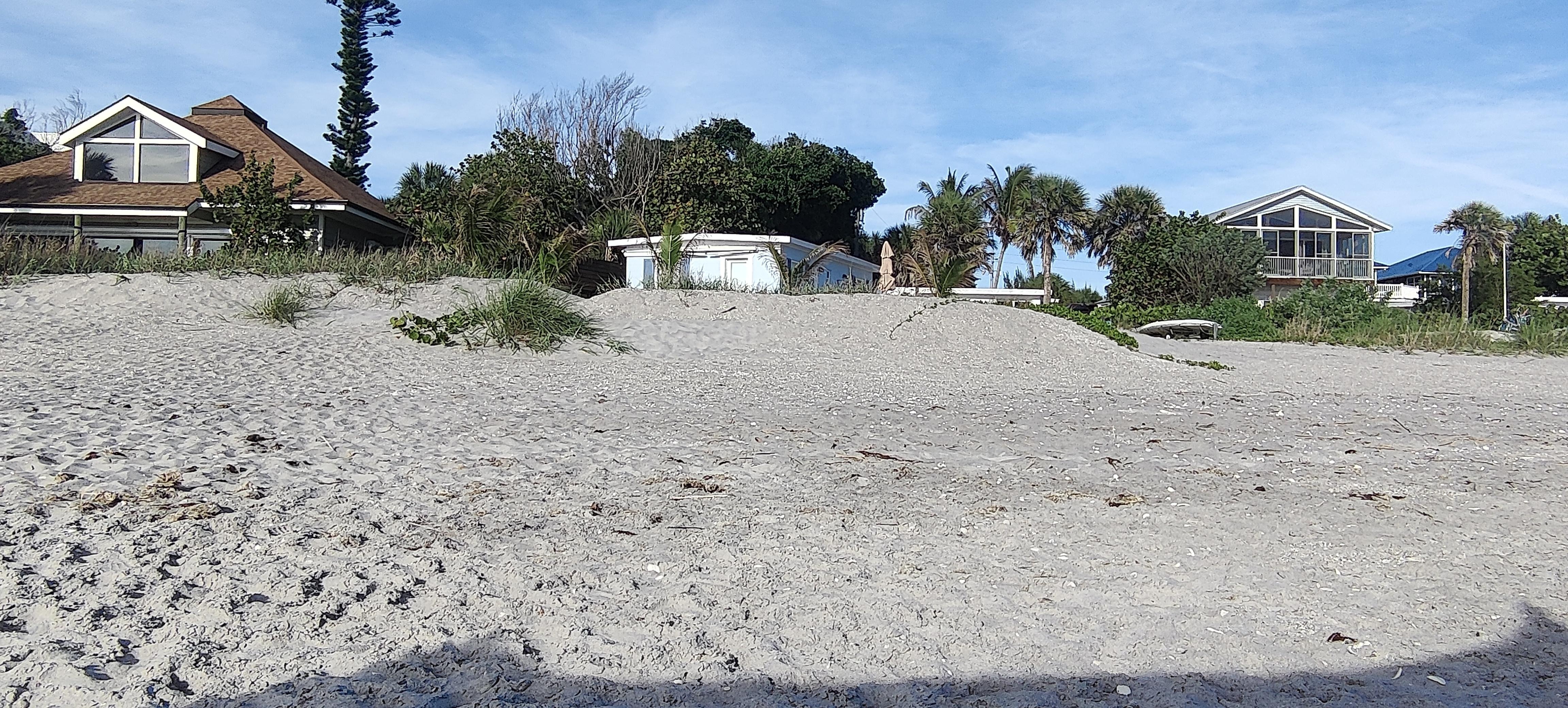 View from the beach to the cottage
