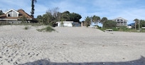 View from the beach to the cottage