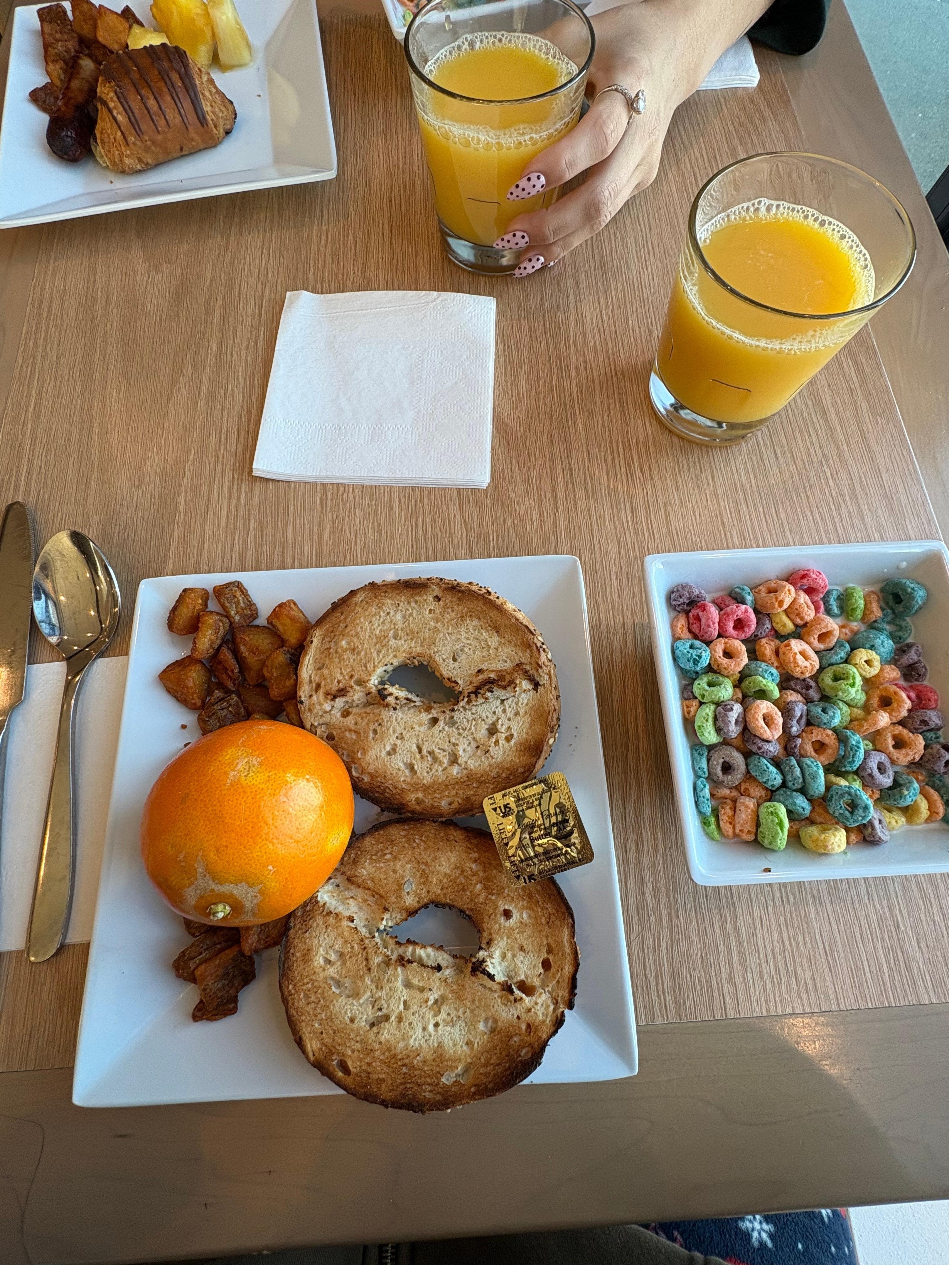 Breakfast from hotel. 