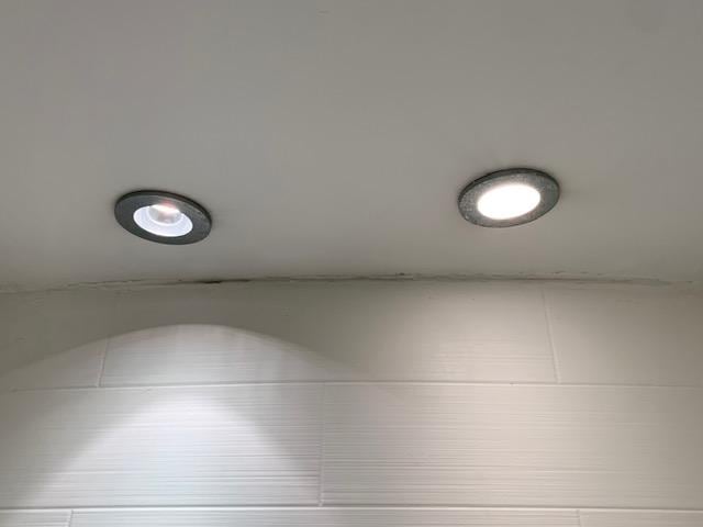 lights not covered over shower