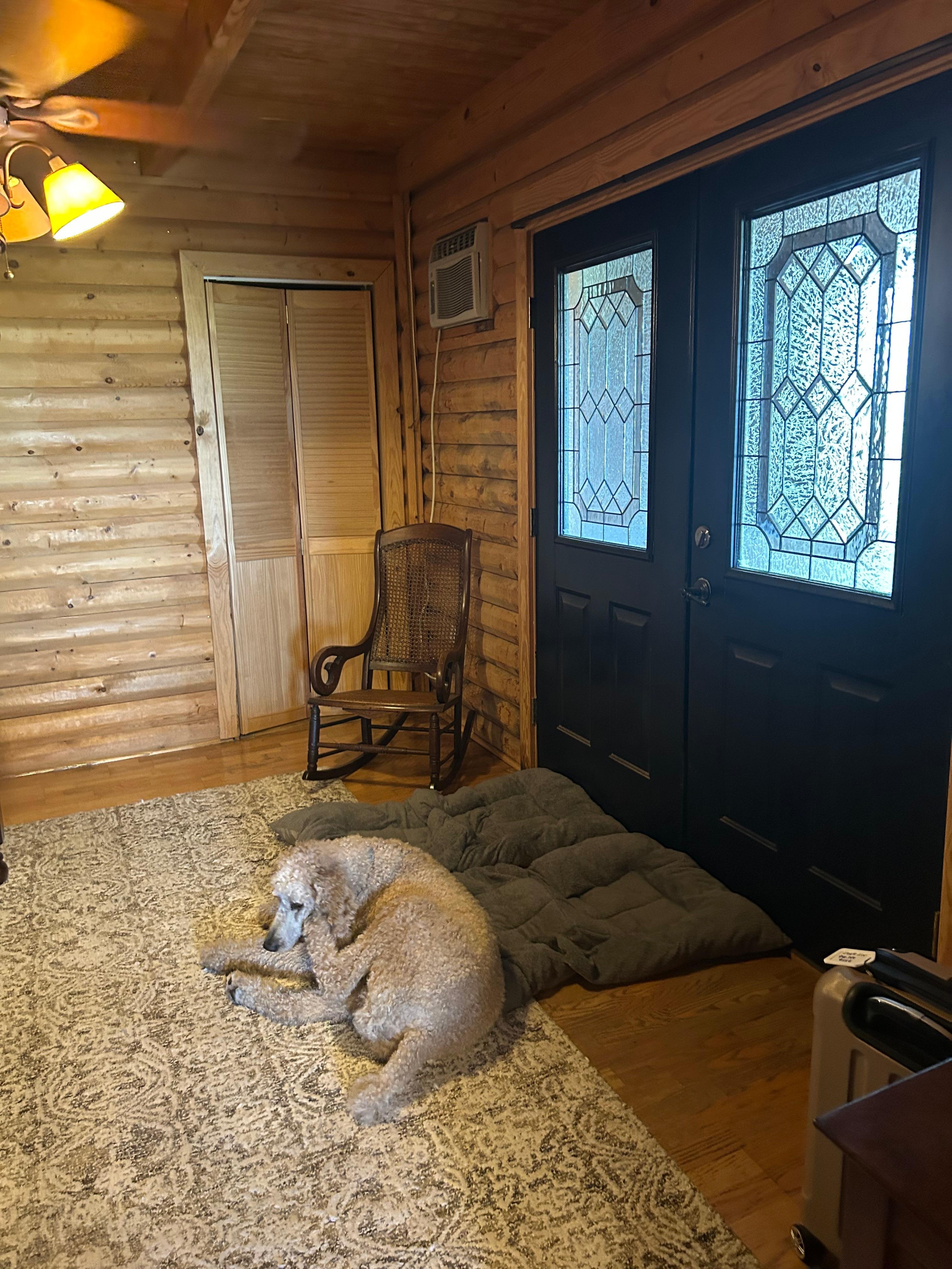 The downstairs master bedroom with a very comfortable bed and well appointed bath. 