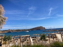 The hotel’s beach area