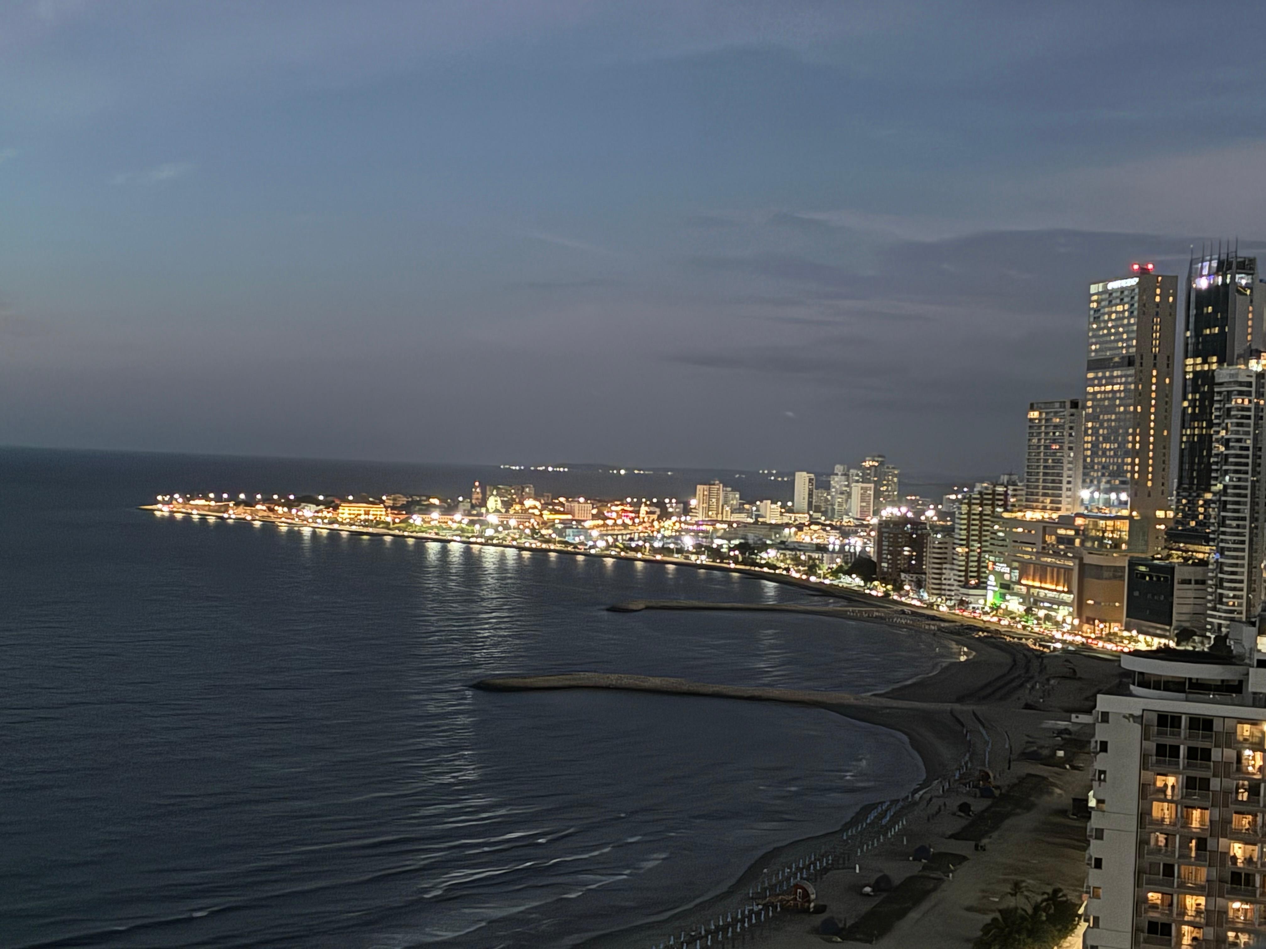 Balcony view at night