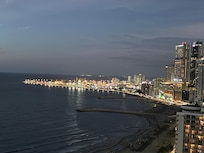 Balcony view at night
