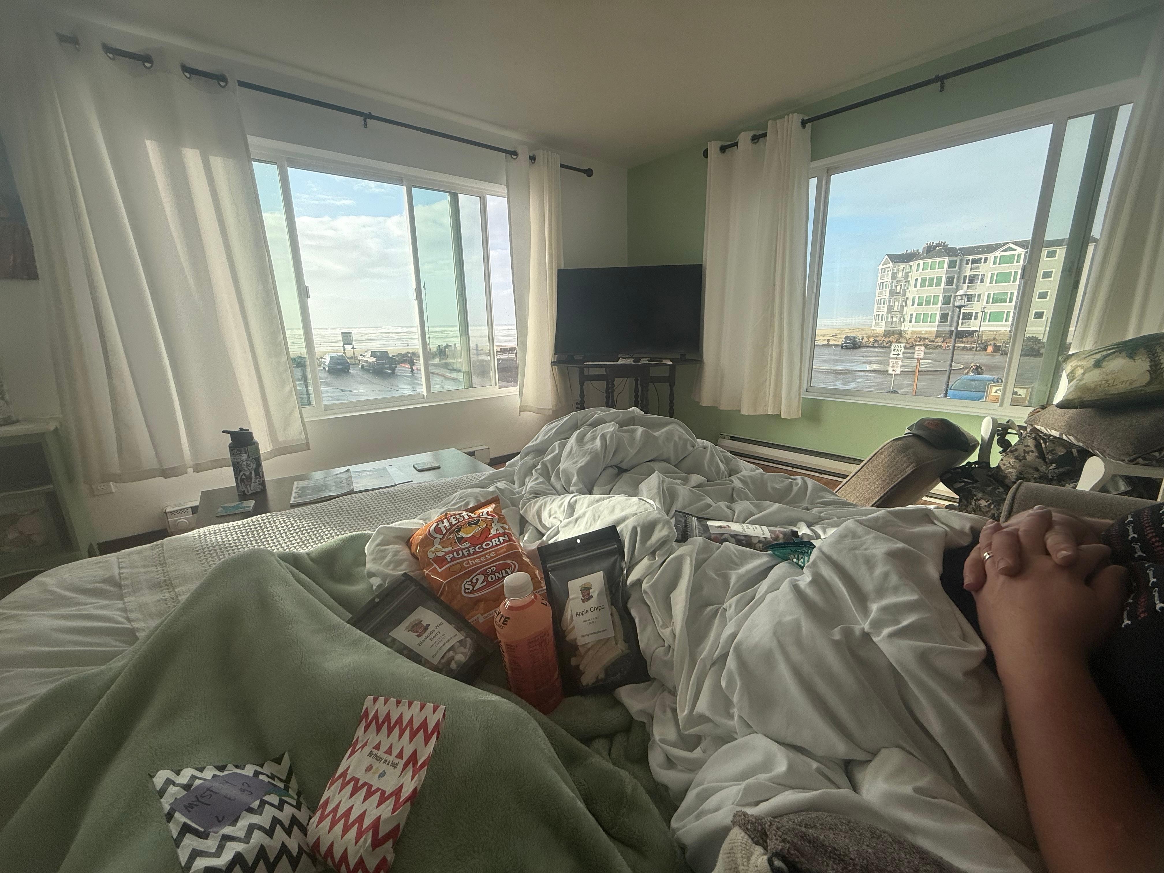 Hidden Gem! The Hide a bed couch!!! Perfect for relaxing, viewing the ocean and people watching!!! 