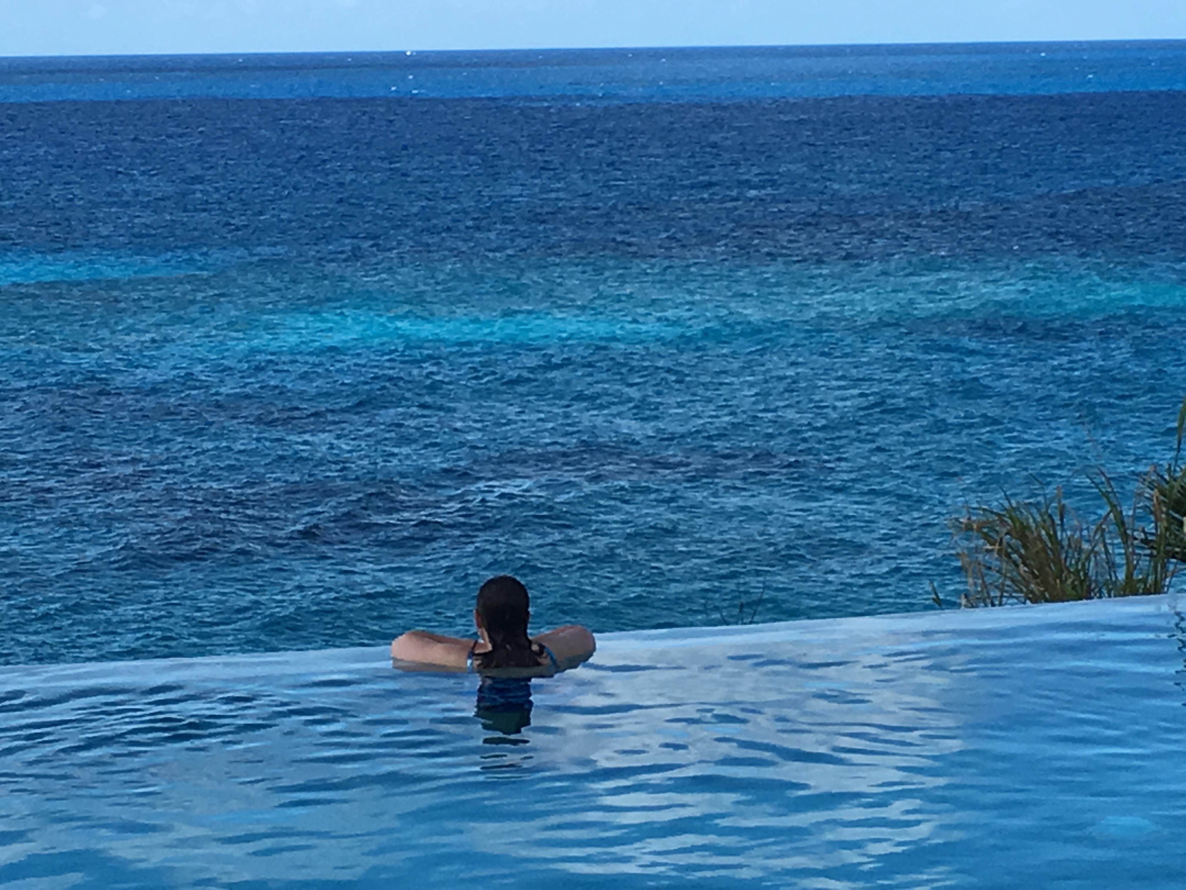 Relaxing in pool