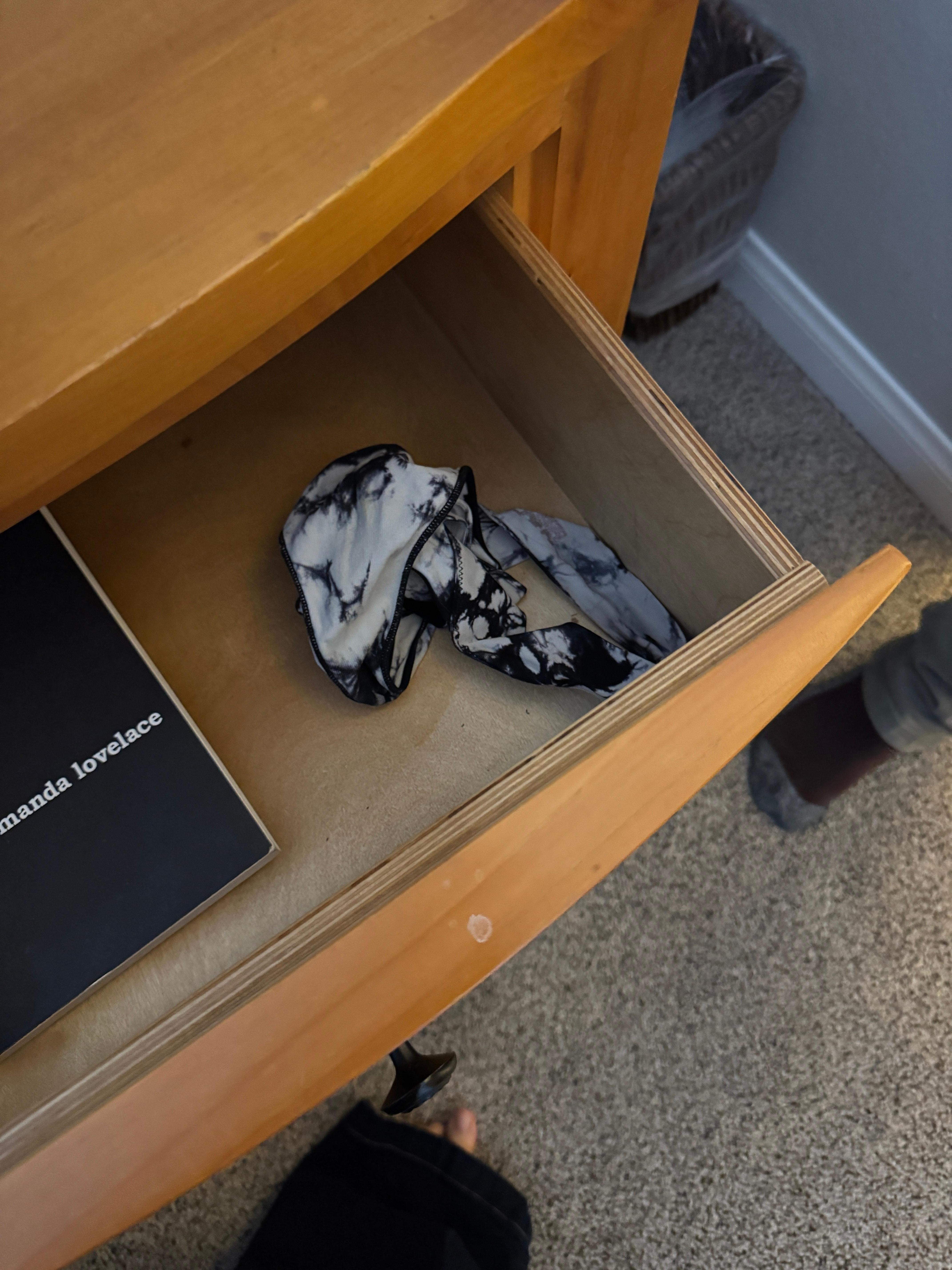 Dirty thong in drawer