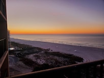 Sunrise over the gulf. Picture taken from the balcony.