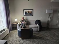Our suite - me on the couch, 3-11-26
