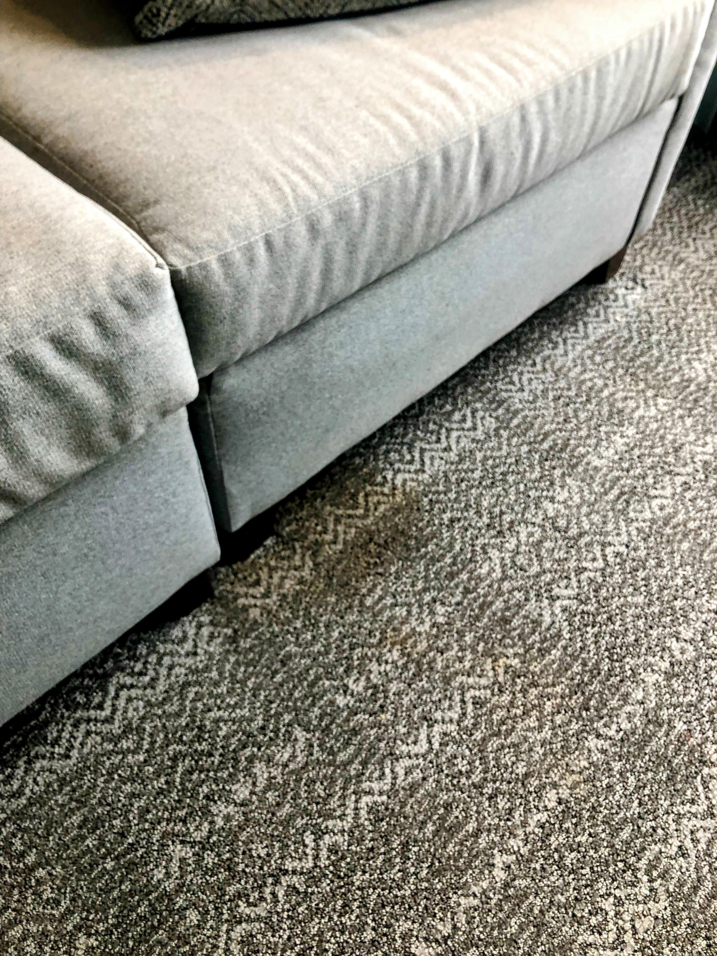 Stain in carpet! I think the put is in a room where pets were allowed, the carpet was sticky, full of stains and the carpet was stringy. We wore sandals and shoes the whole time, just incase...