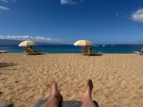 Beach is maybe 50 yards away from the pool