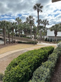 View of pool area and ramp to beach access.
