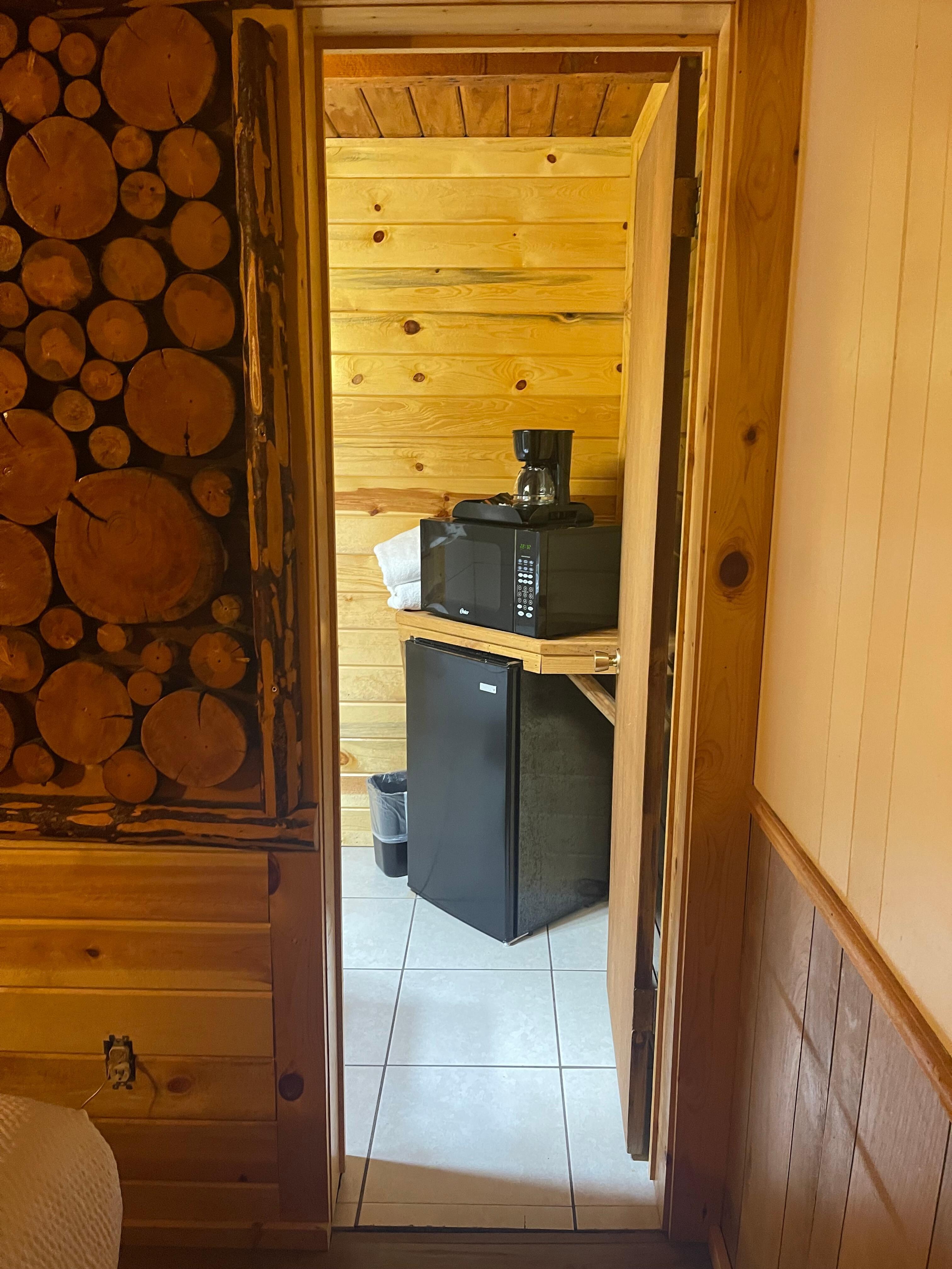 Microwave and mini fridge was in bathroom area, but loved that it was available 