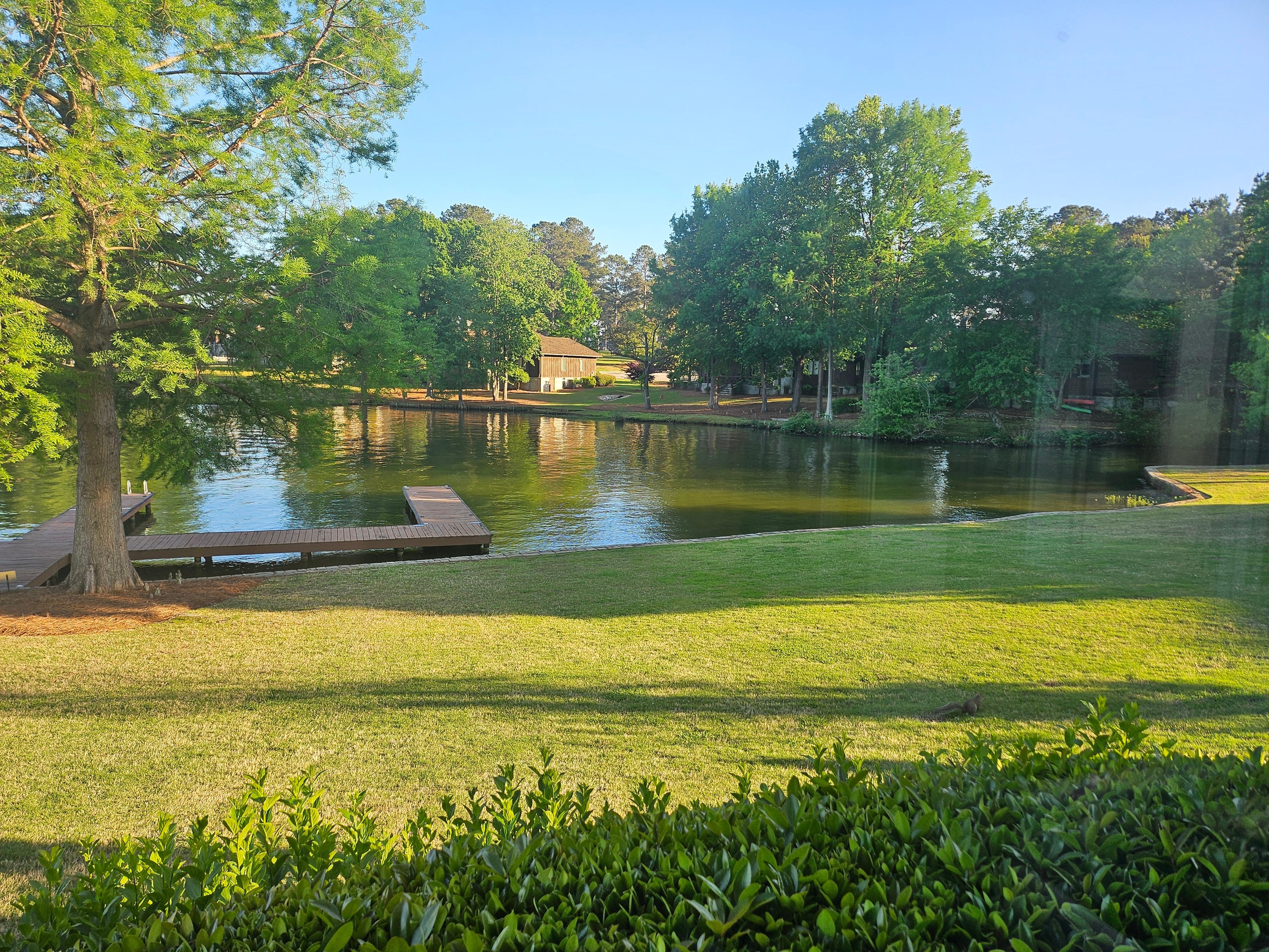 The deck is so peaceful and has a beautiful view of the dock and lake. It's wonderful to sit out there in the late afternoon and decompress from the day.